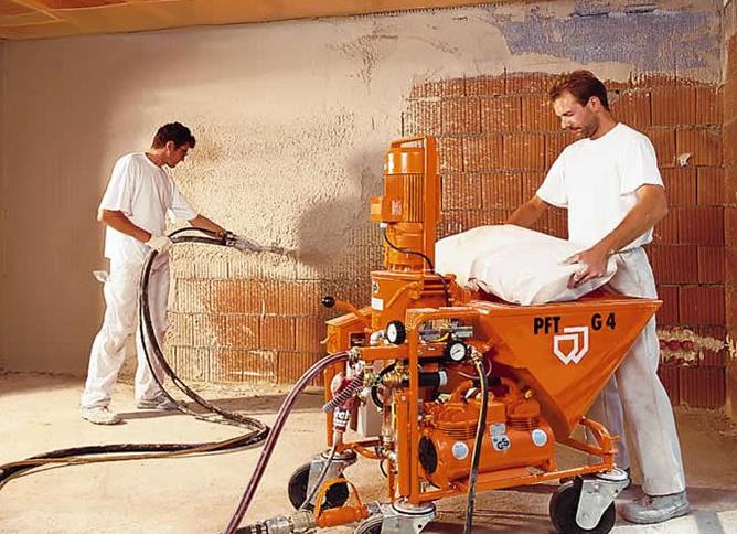 Механическое нанесение штукатурки